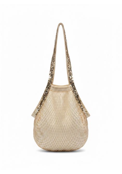 Vanessa Bruno Medium Moon Bag in Woven Raffia and Lurex - Vanille Vanessa Bruno |  | 1EVE26-V40700222